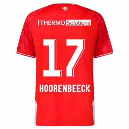 Kandiny Enfant Maillot Alec Van Hoorenbeeck #17 Rouge Tenues Domicile 2023/24 T-Shirt