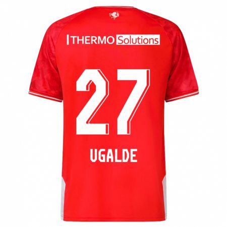Kandiny Enfant Maillot Manfred Ugalde #27 Rouge Tenues Domicile 2023/24 T-Shirt