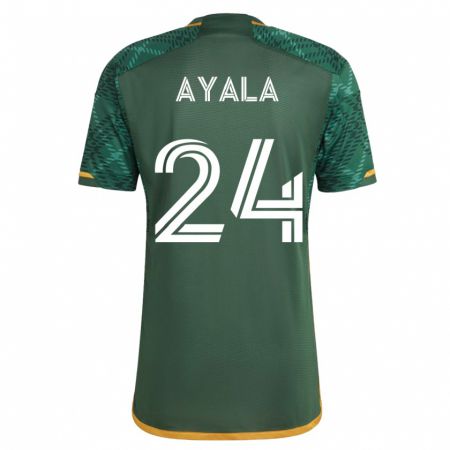 Kandiny Enfant Maillot David Ayala #24 Vert Tenues Domicile 2023/24 T-Shirt