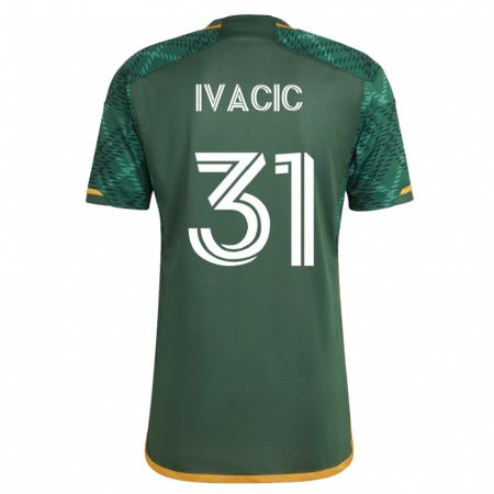 Kandiny Enfant Maillot Aljaz Ivacic #31 Vert Tenues Domicile 2023/24 T-Shirt