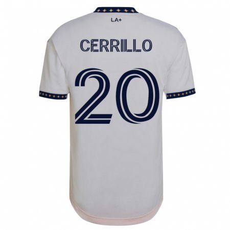 Kandiny Enfant Maillot Edwin Cerrillo #20 Blanc Tenues Domicile 2023/24 T-Shirt