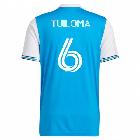 Kandiny Enfant Maillot Bill Tuiloma #6 Bleu Tenues Domicile 2023/24 T-Shirt