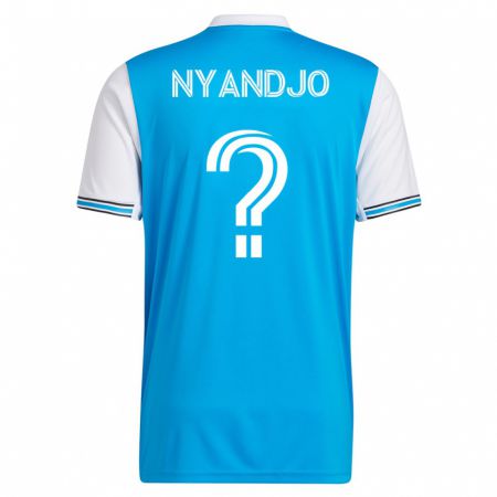 Kandiny Enfant Maillot James Nyandjo #0 Bleu Tenues Domicile 2023/24 T-Shirt