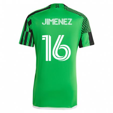 Kandiny Enfant Maillot Héctor Jiménez #16 Vert Noir Tenues Domicile 2023/24 T-Shirt