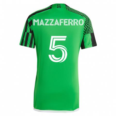 Kandiny Enfant Maillot Salvatore Mazzaferro #5 Vert Noir Tenues Domicile 2023/24 T-Shirt