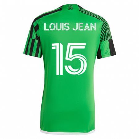 Kandiny Enfant Maillot Steeve Louis-Jean #15 Vert Noir Tenues Domicile 2023/24 T-Shirt