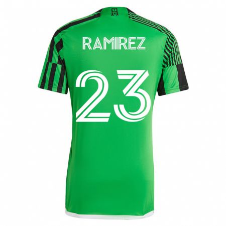 Kandiny Enfant Maillot Alonso Ramírez #23 Vert Noir Tenues Domicile 2023/24 T-Shirt