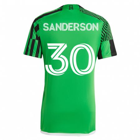 Kandiny Enfant Maillot Spencer Sanderson #30 Vert Noir Tenues Domicile 2023/24 T-Shirt