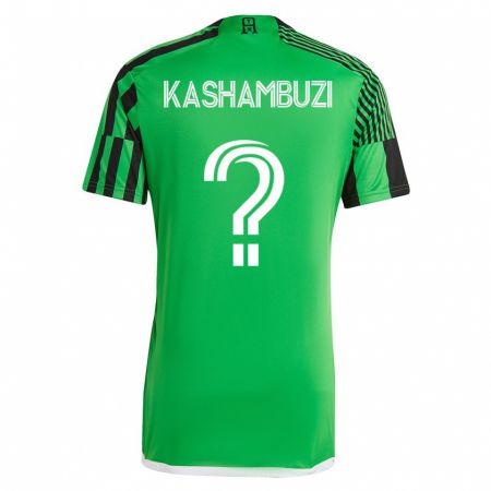 Kandiny Enfant Maillot Nick Kashambuzi #0 Vert Noir Tenues Domicile 2023/24 T-Shirt