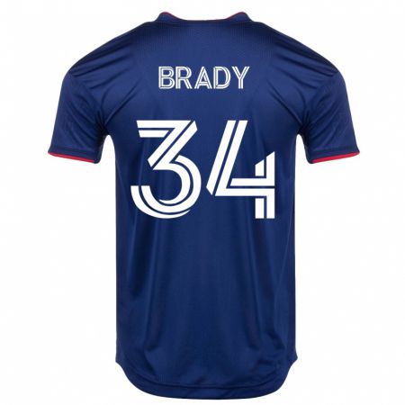Kandiny Enfant Maillot Chris Brady #34 Marin Tenues Domicile 2023/24 T-Shirt