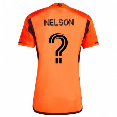 Kandiny Enfant Maillot Michael Nelson #0 Orange Tenues Domicile 2023/24 T-Shirt