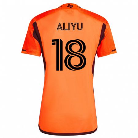 Kandiny Enfant Maillot Ibrahim Aliyu #18 Orange Tenues Domicile 2023/24 T-Shirt