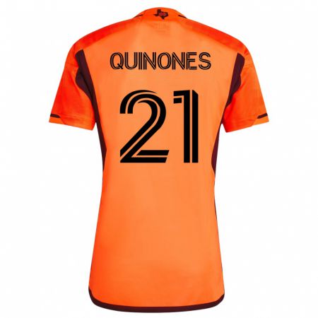 Kandiny Enfant Maillot Nelson Quiñónes #21 Orange Tenues Domicile 2023/24 T-Shirt