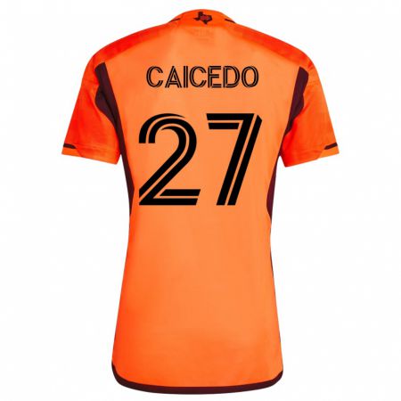 Kandiny Enfant Maillot Luis Caicedo #27 Orange Tenues Domicile 2023/24 T-Shirt