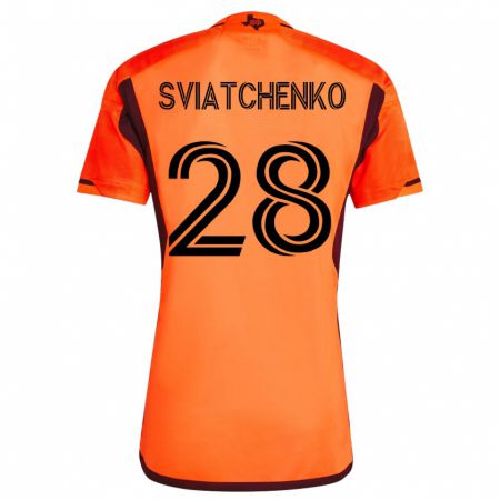 Kandiny Enfant Maillot Erik Sviatchenko #28 Orange Tenues Domicile 2023/24 T-Shirt