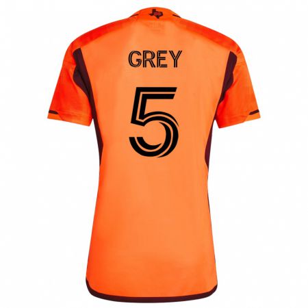 Kandiny Enfant Maillot Omar Grey #5 Orange Tenues Domicile 2023/24 T-Shirt
