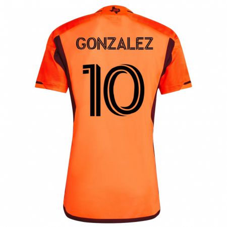Kandiny Enfant Maillot Yair González #10 Orange Tenues Domicile 2023/24 T-Shirt