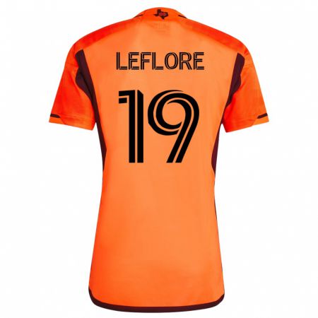 Kandiny Enfant Maillot Isaiah Leflore #19 Orange Tenues Domicile 2023/24 T-Shirt