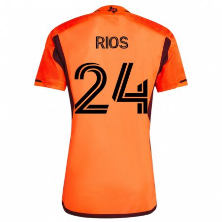 Kandiny Enfant Maillot Paolo Ríos #24 Orange Tenues Domicile 2023/24 T-Shirt