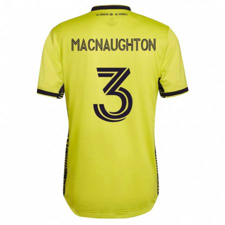 Kandiny Enfant Maillot Lukas Macnaughton #3 Jaune Tenues Domicile 2023/24 T-Shirt