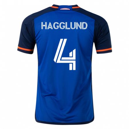 Kandiny Enfant Maillot Nick Hagglund #4 Bleu Tenues Domicile 2023/24 T-Shirt