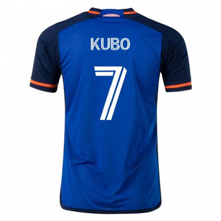 Kandiny Enfant Maillot Yuya Kubo #7 Bleu Tenues Domicile 2023/24 T-Shirt