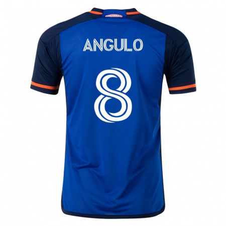 Kandiny Enfant Maillot Marco Angulo #8 Bleu Tenues Domicile 2023/24 T-Shirt