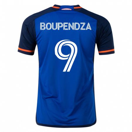 Kandiny Enfant Maillot Aaron Boupendza #9 Bleu Tenues Domicile 2023/24 T-Shirt