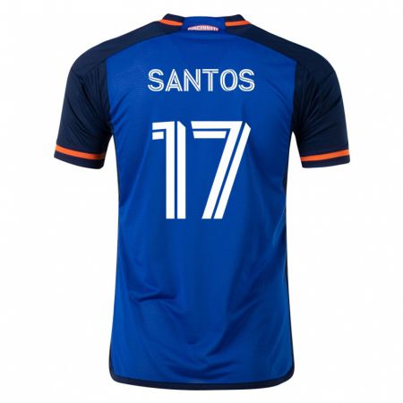 Kandiny Enfant Maillot Sergio Santos #17 Bleu Tenues Domicile 2023/24 T-Shirt