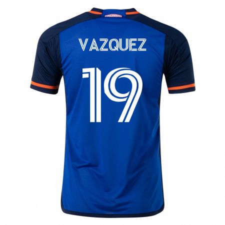Kandiny Enfant Maillot Brandon Vazquez #19 Bleu Tenues Domicile 2023/24 T-Shirt