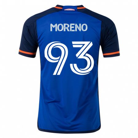 Kandiny Enfant Maillot Júnior Moreno #93 Bleu Tenues Domicile 2023/24 T-Shirt