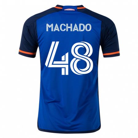Kandiny Enfant Maillot Juan Machado #48 Bleu Tenues Domicile 2023/24 T-Shirt