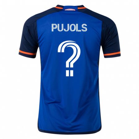 Kandiny Enfant Maillot Pablo Pujols #0 Bleu Tenues Domicile 2023/24 T-Shirt