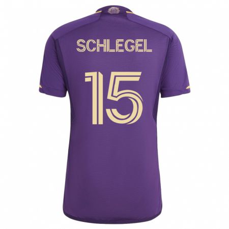 Kandiny Enfant Maillot Rodrigo Schlegel #15 Violet Tenues Domicile 2023/24 T-Shirt