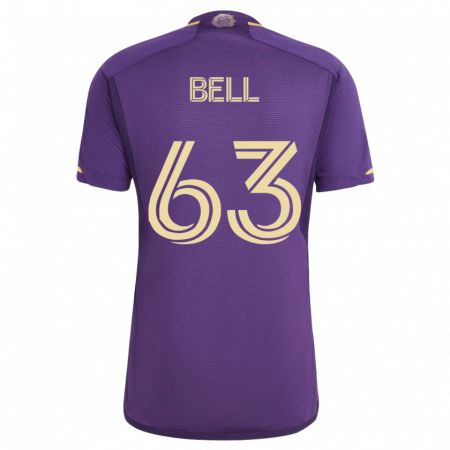 Kandiny Enfant Maillot Dominic Bell #63 Violet Tenues Domicile 2023/24 T-Shirt