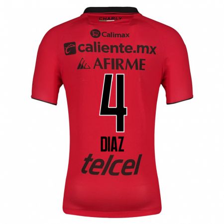 Kandiny Enfant Maillot Nicolás Díaz #4 Rouge Tenues Domicile 2023/24 T-Shirt