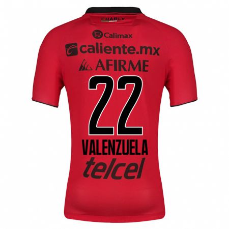 Kandiny Enfant Maillot Carlos Valenzuela #22 Rouge Tenues Domicile 2023/24 T-Shirt