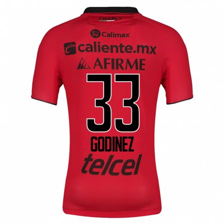 Kandiny Enfant Maillot Rodrigo Godínez #33 Rouge Tenues Domicile 2023/24 T-Shirt