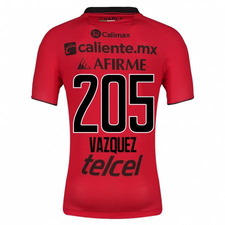 Kandiny Enfant Maillot Aldair Vázquez #205 Rouge Tenues Domicile 2023/24 T-Shirt