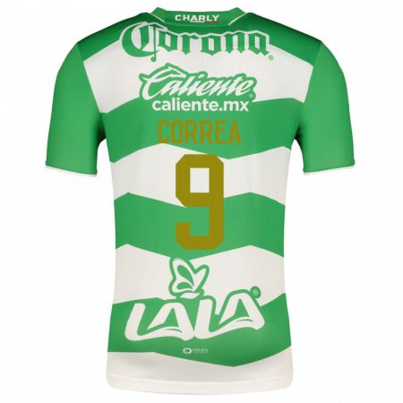 Kandiny Enfant Maillot Javier Correa #9 Vert Tenues Domicile 2023/24 T-Shirt
