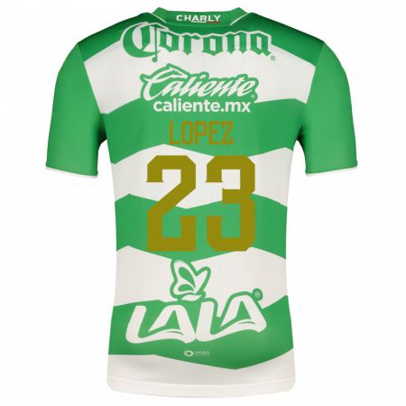 Kandiny Enfant Maillot Raúl López #23 Vert Tenues Domicile 2023/24 T-Shirt