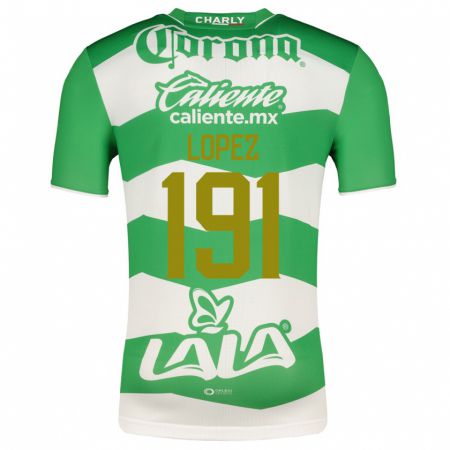 Kandiny Enfant Maillot Carlos López #191 Vert Tenues Domicile 2023/24 T-Shirt