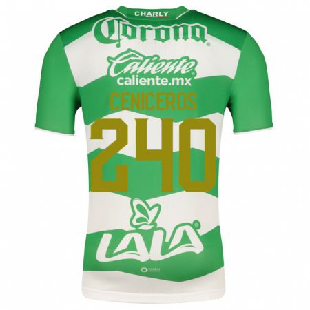 Kandiny Enfant Maillot Carlos Ceniceros #240 Vert Tenues Domicile 2023/24 T-Shirt