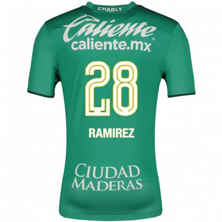 Kandiny Enfant Maillot David Ramírez #28 Vert Tenues Domicile 2023/24 T-Shirt