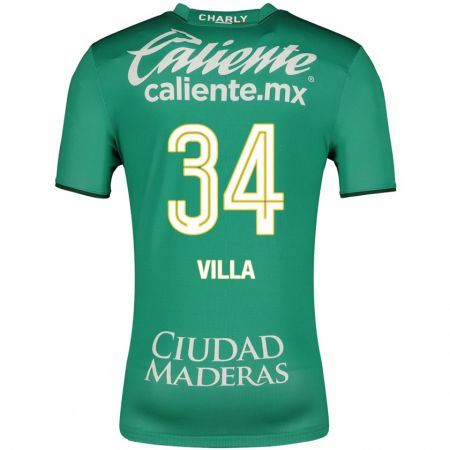 Kandiny Enfant Maillot Óscar Villa #34 Vert Tenues Domicile 2023/24 T-Shirt