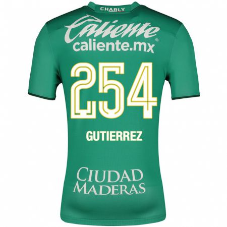 Kandiny Enfant Maillot Alan Gutiérrez #254 Vert Tenues Domicile 2023/24 T-Shirt