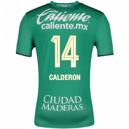 Kandiny Enfant Maillot Daniela Calderón #14 Vert Tenues Domicile 2023/24 T-Shirt