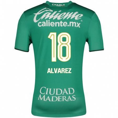 Kandiny Enfant Maillot Yazmin Álvarez #18 Vert Tenues Domicile 2023/24 T-Shirt