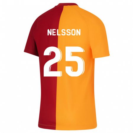 Kandiny Enfant Maillot Victor Nelsson #25 Orange Tenues Domicile 2023/24 T-Shirt