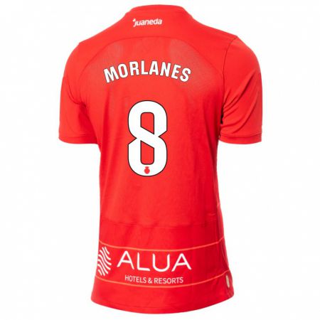 Kandiny Enfant Maillot Manu Morlanes #8 Rouge Tenues Domicile 2023/24 T-Shirt